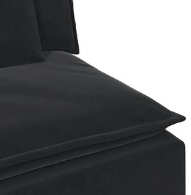 Sofá modular com almofadas preto
