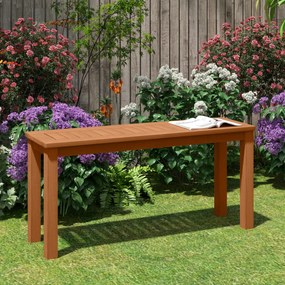 Banco de madeira para jardim com assento de ripas 100 x 30 x 47 cm para a entrada do alpendre do jardim Castanho