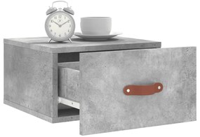 Mesa cabeceira montagem na parede 35x35x20 cm cinzento cimento