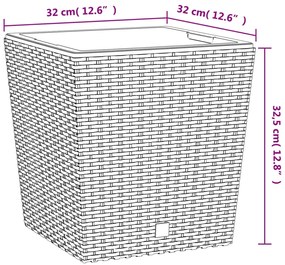 Vaso com interior removível 21 / 32 L vime PP antracite