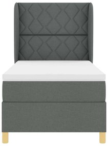 Cama Box Spring com Colchão VidaXL Cinza Escuro 100x200 cm Tecido