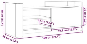 Móvel de TV 100x35x40 cm derivados de madeira cinzento sonoma