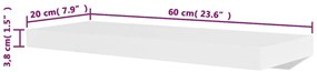 Prateleiras de parede 4 pcs branco 60 cm
