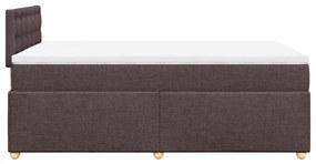 Cama boxspring com colchão 120x190 cm tecido castanho-escuro