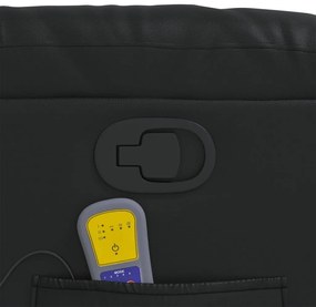 Poltrona de massagens reclinável couro artificial preto