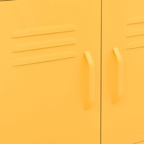 Armário de arrumação aço 60x35x56 cm amarelo mostarda