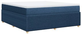 Cama com molas/colchão 180x200 cm tecido azul