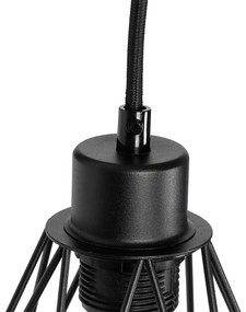 Aplique rústico preto com madeira - Chon