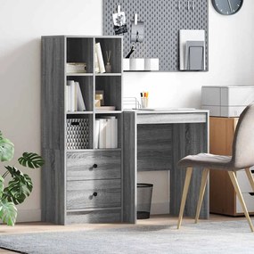 vidaXL Mesa com Armazenamento 2 pcs Sonoma cinzento 60 x 50 x 76 cm