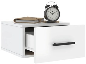 Mesas de cabeceira parede 2 pcs 35x35x20 cm branco brilhante