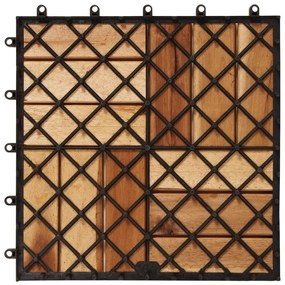 Ladrilho de pavimento 30 pcs 30 x 30 cm madeira de acácia