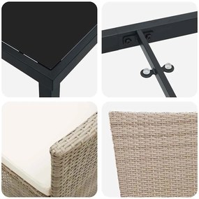 Conjunto de Cadeiras Externas 5 pcs Bege 80 x 80 x 73 cm