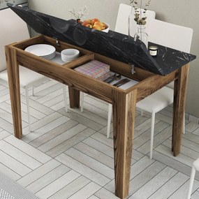 Mesa de Cozinha Kiev – Noz e Preto – 110x75x72 cm