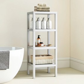 Estante de plástico cozinha com 4 níveis 38 x 32,5 x 99 cm, estante organizadora estreita e multifuncional, montagem sem ferramentas, para casa de ban