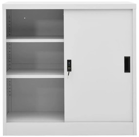 Armário escritório porta deslizante 90x40x90 cm aço cinza-claro