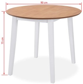 Conjunto de jantar 5 pcs MDF e seringueira branco