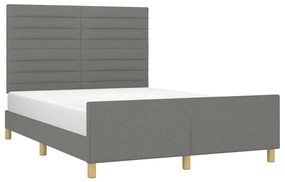Estrutura de cama sem colchão 140x200 cm tecido cinzento-escuro