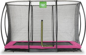 Trampolim retangular de solo Silhouette 214 x 305 cm com rede de segurança - rosa