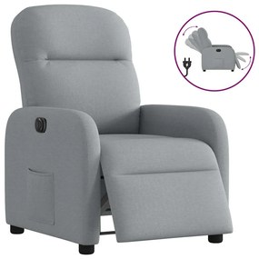 vidaXL Poltrona reclinável elétrica tecido cinzento-claro