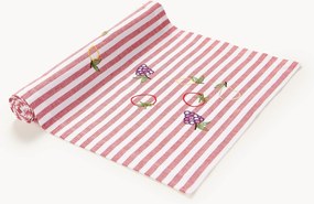 Corredor de mesa às riscas com motivos bordados Melony