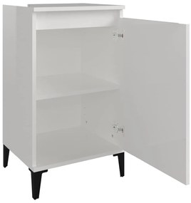 Mesa de cabeceira 40x35x70cm derivados madeira branco brilhante