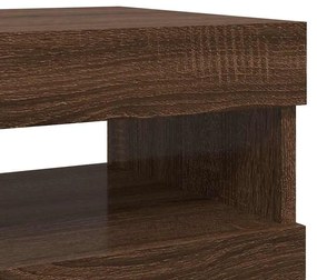 Móveis de TV 2 pcs com luzes LED 60x35x40 cm carvalho castanho