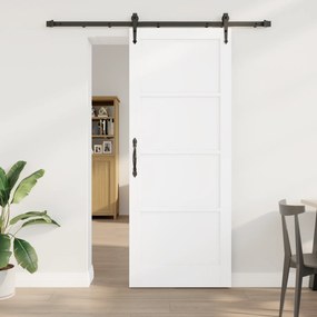 Porta Deslizante vidaXL com Conjunto de Ferragens Branco 83x211 cm de