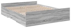 Estrutura de cama c/ gavetas derivados madeira cinza sonoma
