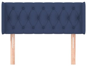 Cabeceira de cama c/ abas tecido 103x16x78/88 cm azul