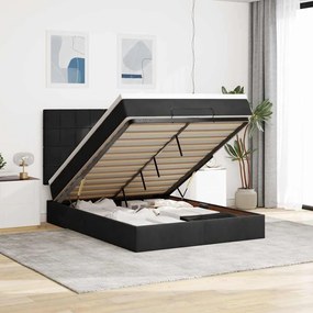vidaXL Estrutura de cama otomana com colchões 140x190 cm veludo preto