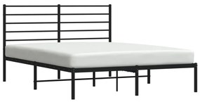 Estrutura de cama com cabeceira 160x200 cm metal preto