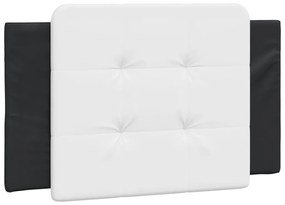 Estrutura cama c/ cabeceira couro artif. 80x200 cm preto/branco