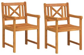 Cadeiras de Jardim 2 pcs 56x56x90 cm Madeira Maciça de Acácia