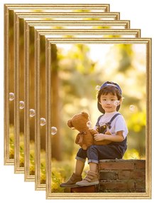 vidaXL Molduras para parede 5 pcs 42x59,4 cm MDF dourado