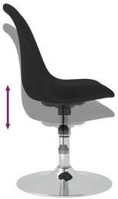 Cadeiras de jantar giratórias 4 pcs tecido preto