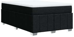 Cama boxspring com colchão 120x190 cm tecido preto