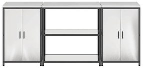 Conjunto de Armazenamento de Cozinha com prateleira 3 pcs Prata