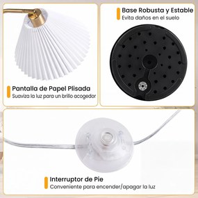 Candeeiro de Pé Altura: 160 com Mesa Auxiliar, Abajur Ajustável, Dourado