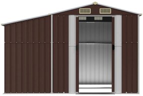 Abrigo de jardim 277x192,5x179 cm aço galvanizado castanho