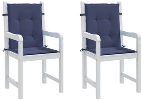 Almofadões p/ cadeira de encosto baixo 2pcs tecido azul-marinho