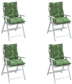 Almofadões cadeira de encosto baixo 4 pcs oxford padrão folhas