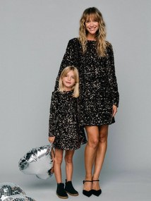 Vestido de natal com lantejoulas para menina chocolate