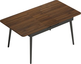 HOMCOM Mesa de Jantar Extensível para 4-6 Pessoas Estilo Industrial Cantos Arredondados 130-160x85x75 cm Nogueira | Aosom Portugal