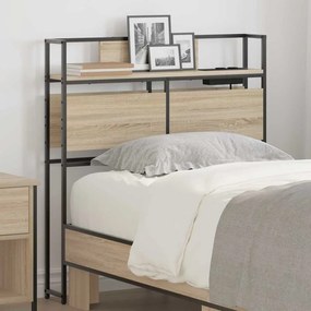 vidaXL Cabeceira de armazenamento com cabeceira Carvalho sonoma 90 cm