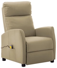 vidaXL Cadeira de massagens couro artificial cappuccino