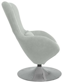 Cadeira Egg de Veludo Cinza Claro da