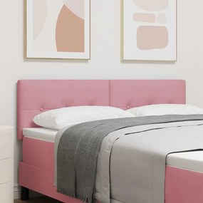 vidaXL Cabeceira LED com Botões Estofados Rosa 72 cm Veludo