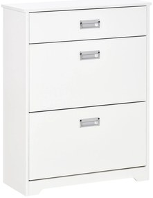 HOMCOM Móvel para Sapatos com 2 Gavetas Basculantes Prateleira Ajustável 1 Gaveta Até 16 Pares 70x29x92 Branco | Aosom Portugal