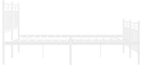 Estrutura de cama com cabeceira e pés 135x190 cm metal branco