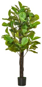 Planta Artificial Figueira no Vaso 155cm de Altura com 114 Folhas Planta Artificial para Interior Decoração para Casa Sala de Estar Dormitório Verde